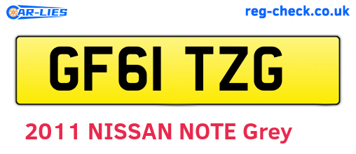 GF61TZG are the vehicle registration plates.