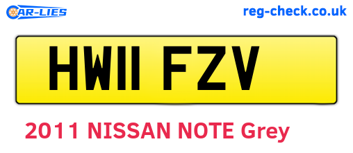 HW11FZV are the vehicle registration plates.