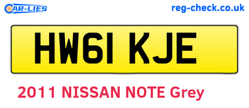 HW61KJE are the vehicle registration plates.