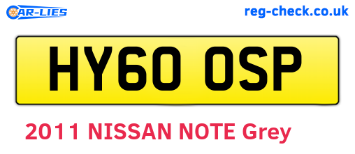 HY60OSP are the vehicle registration plates.