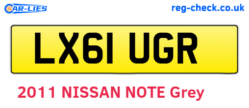 LX61UGR are the vehicle registration plates.