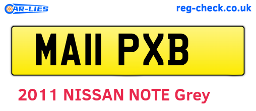 MA11PXB are the vehicle registration plates.