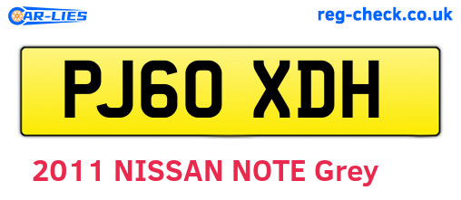 PJ60XDH are the vehicle registration plates.