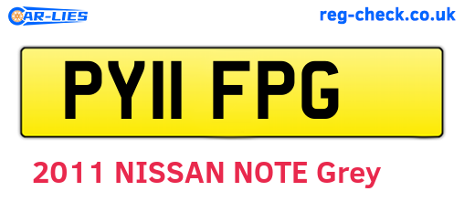 PY11FPG are the vehicle registration plates.