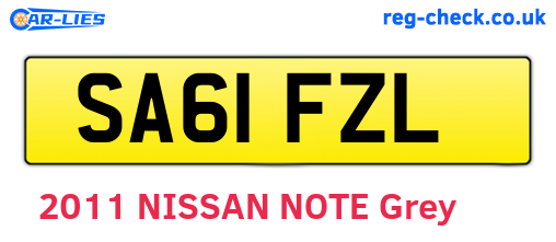 SA61FZL are the vehicle registration plates.