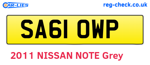 SA61OWP are the vehicle registration plates.