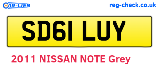 SD61LUY are the vehicle registration plates.