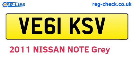 VE61KSV are the vehicle registration plates.