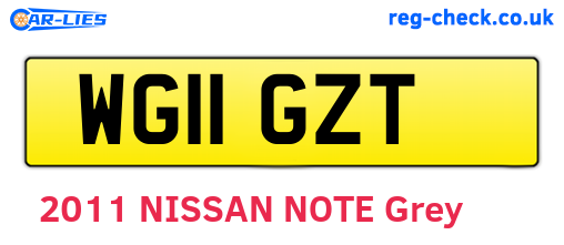 WG11GZT are the vehicle registration plates.
