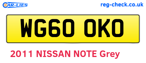 WG60OKO are the vehicle registration plates.