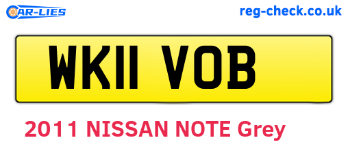 WK11VOB are the vehicle registration plates.