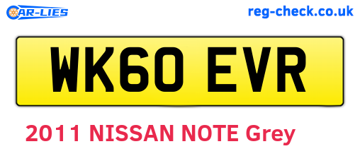 WK60EVR are the vehicle registration plates.