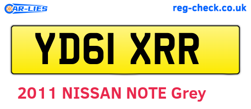 YD61XRR are the vehicle registration plates.
