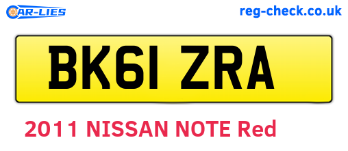 BK61ZRA are the vehicle registration plates.