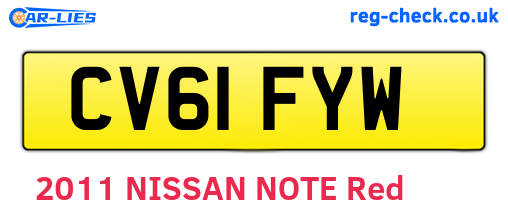 CV61FYW are the vehicle registration plates.