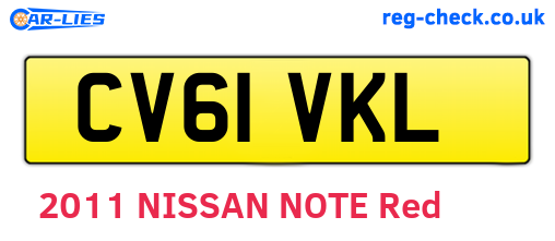 CV61VKL are the vehicle registration plates.