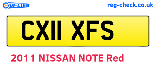 CX11XFS are the vehicle registration plates.
