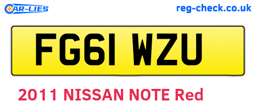 FG61WZU are the vehicle registration plates.