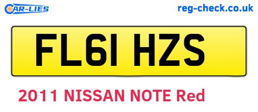 FL61HZS are the vehicle registration plates.