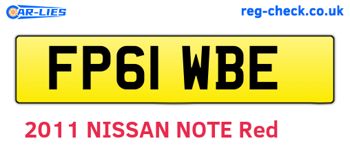 FP61WBE are the vehicle registration plates.