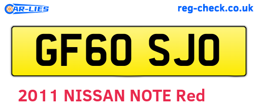 GF60SJO are the vehicle registration plates.