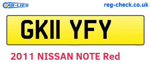 GK11YFY are the vehicle registration plates.