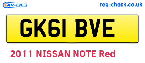 GK61BVE are the vehicle registration plates.