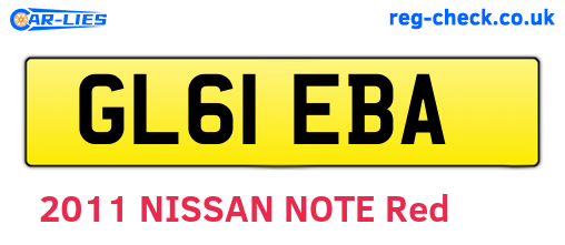 GL61EBA are the vehicle registration plates.