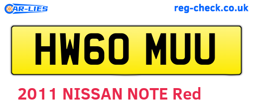 HW60MUU are the vehicle registration plates.