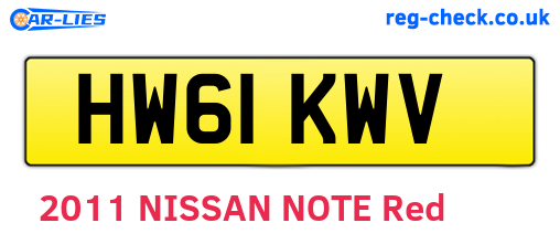 HW61KWV are the vehicle registration plates.