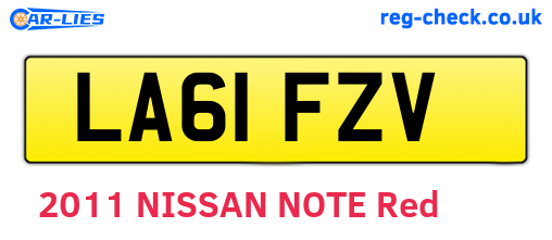 LA61FZV are the vehicle registration plates.