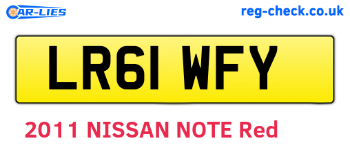 LR61WFY are the vehicle registration plates.