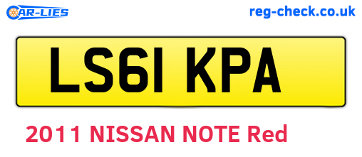 LS61KPA are the vehicle registration plates.