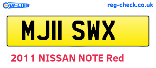 MJ11SWX are the vehicle registration plates.