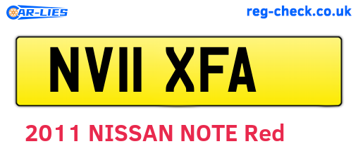 NV11XFA are the vehicle registration plates.