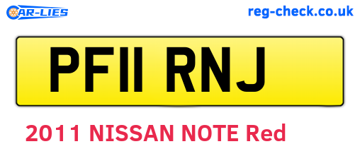 PF11RNJ are the vehicle registration plates.