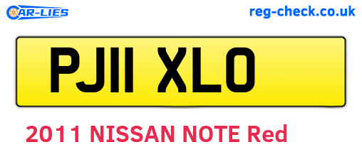 PJ11XLO are the vehicle registration plates.