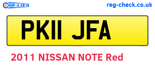 PK11JFA are the vehicle registration plates.