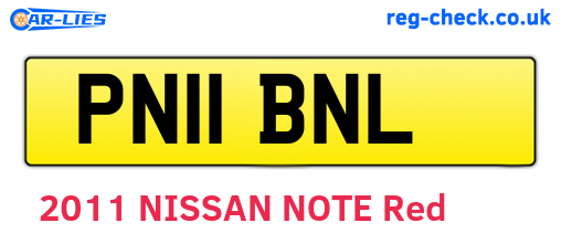 PN11BNL are the vehicle registration plates.