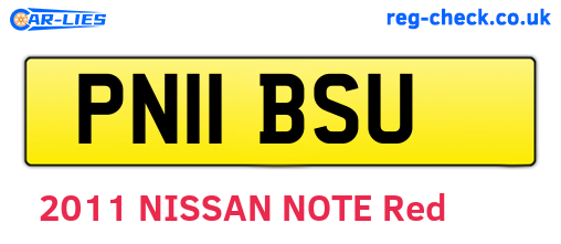 PN11BSU are the vehicle registration plates.