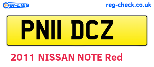 PN11DCZ are the vehicle registration plates.