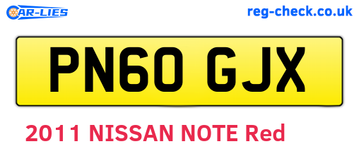 PN60GJX are the vehicle registration plates.