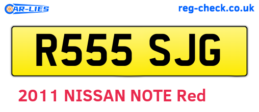 R555SJG are the vehicle registration plates.