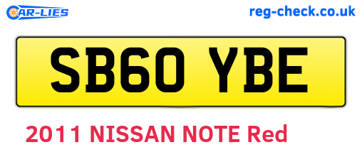 SB60YBE are the vehicle registration plates.