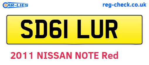 SD61LUR are the vehicle registration plates.