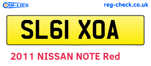 SL61XOA are the vehicle registration plates.