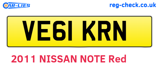 VE61KRN are the vehicle registration plates.