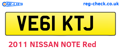 VE61KTJ are the vehicle registration plates.