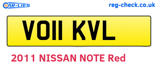 VO11KVL are the vehicle registration plates.