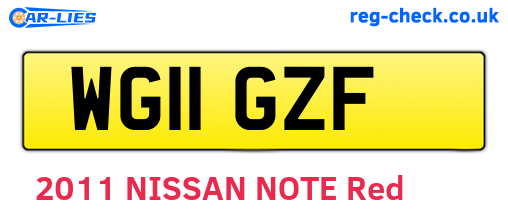 WG11GZF are the vehicle registration plates.
